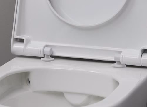Detailbild 4018686 Duravit Wand-WC Set 540 mm D-Neo Weiß, Tiefspüler rimless, WC-Sitz mit Absenkautomatik, inklusive Durafix
