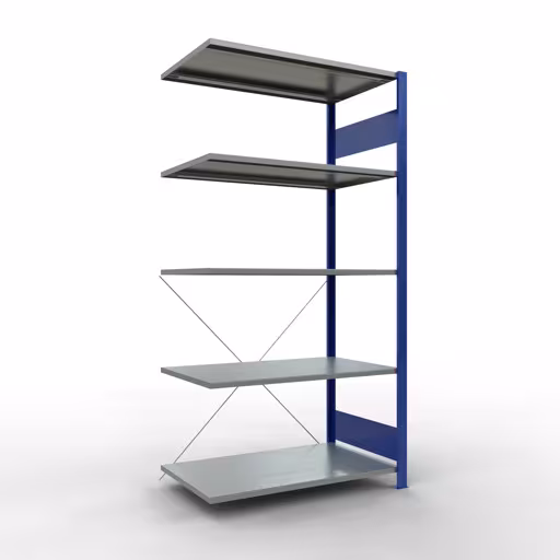 Anbauregal, Fachbodenregal Stecksystem MULTIplus150, 2000 x 1000 x 600 mm (HxBxT), 5 Fachböden, Kreuzstrebe, RAL 5010/verzinkt von der Marke Schulte Lagertechnik Anbauregal, Fachbodenregal Stecksystem MULTIplus150, 2000 x 1000 x 600 mm (HxBxT), 5 Fachböden, Kreuzstrebe, RAL 5010/verzinkt aus der Kategorie Anbauregal mit der Artikelnummer 12665-B