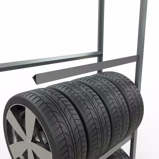 Produktbild Nr 10 des Artikels Anbauregal, Räder-/Reifenregal, 2750 x 1000 x 400 mm (HxBxT), verzinkt, 4 Lagerebenen á 150 kg Fachlast pro Ebene Abbildung Nr 10 des Artikels Anbauregal, Räder-/Reifenregal, 2750 x 1000 x 400 mm (HxBxT), verzinkt, 4 Lagerebenen á 150 kg Fachlast pro Ebene aus der Produktgruppe Fachbodenregale von der Marke Schulte Lagertechnik