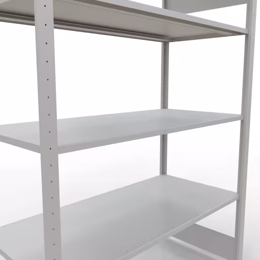 Zusatzbild des Artikels Grundregal, Fachbodenregal Stecksystem MULTIplus150, 2000 x 1300 x 600 mm (HxBxT), 5 Fachböden, Längenriegel, RAL 7035 lichtgrau Zusatzbild des Artikels Grundregal, Fachbodenregal Stecksystem MULTIplus150, 2000 x 1300 x 600 mm (HxBxT), 5 Fachböden, Längenriegel, RAL 7035 lichtgrau aus Grundregal