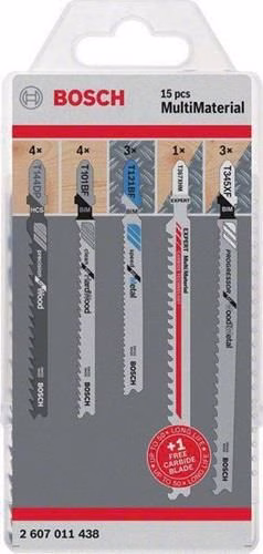 Stichsägeblatt-Set JSB Multi-Material 15-teilig Multi-Material BOSCH aus der Kategorie Stichsägeblatt mit der Teilenummer 8000587158