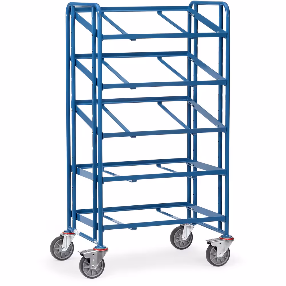 Eurokastenwagen 1370 - Rahmen offen Stahlrohr und Profilstahl geschweißt, pulverbeschichtet blau RAL 5007, variabel einschraubbare Etagen von der Marke Fetra Eurokastenwagen 1370 - Rahmen offen Stahlrohr und Profilstahl geschweißt, pulverbeschichtet blau RAL 5007, variabel einschraubbare Etagen aus der Kategorie Etagenwagen mit der Artikelnummer 1370