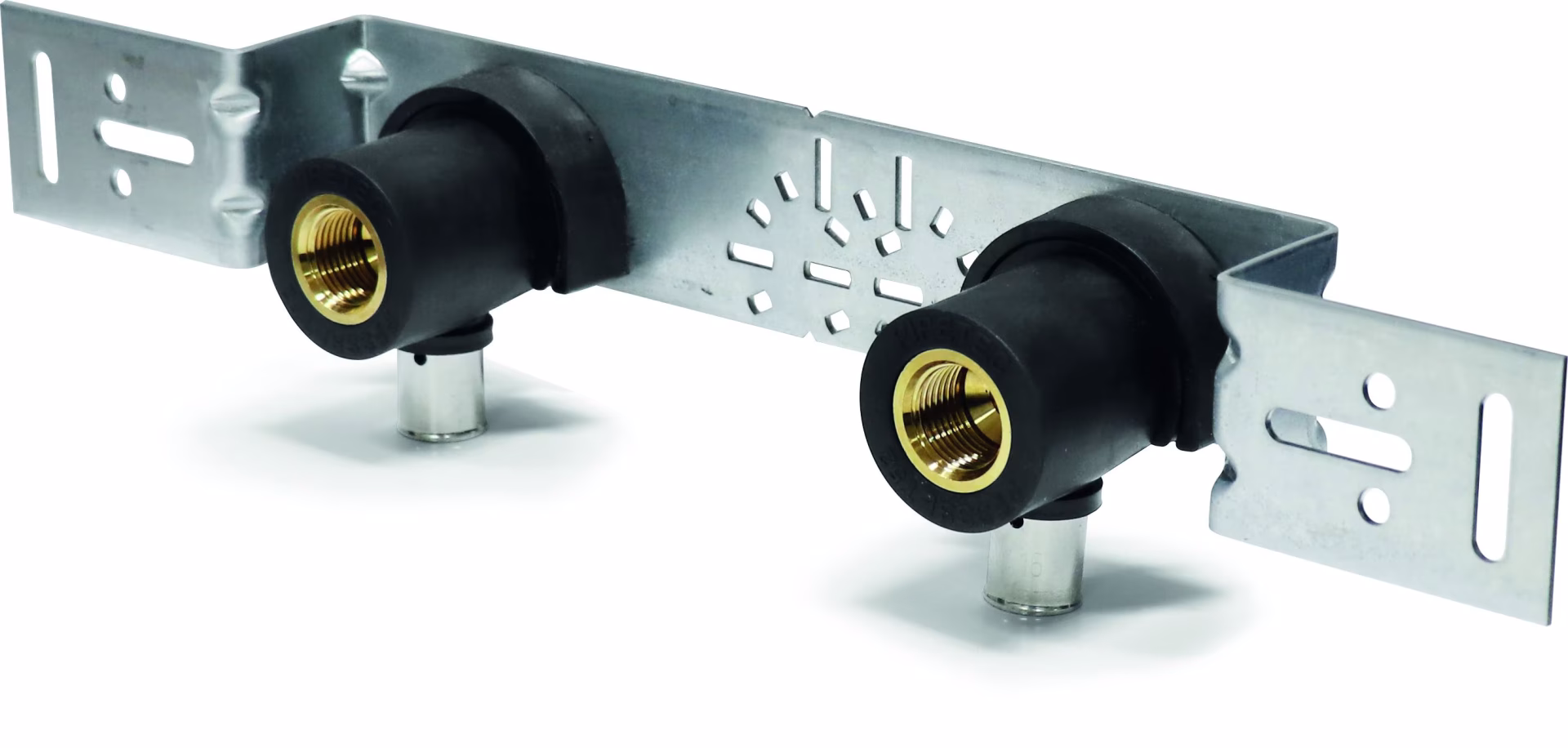 Pipetec Pressfitting Wandwinkelset mit Montageplatte und Schallschutzset aus der Kategorie Pressfittings Messing mit der Artikelnummer PFWWSETGU2052SS, Adapter, Elektronik, Elektrisches Gerät, Schalter, Adapter, Elektronik, Elektrisches Gerät, Schalter