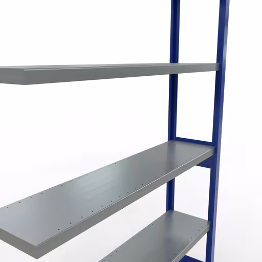 Abbildung Nr 14 des Artikels Anbauregal, Fachbodenregal Stecksystem MULTIplus250, 2500 x 1300 x 300 mm (HxBxT), 6 Fachböden, Längenriegel, RAL 5010 enzianblau/verzinkt aus der Produktgruppe Stecksystem von der Marke Schulte Lagertechnik
