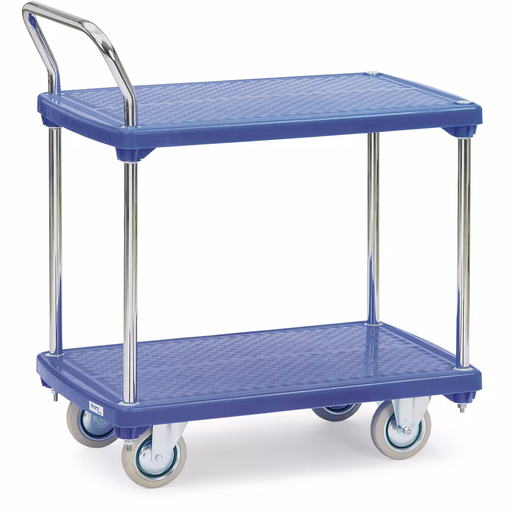 Kunststoffplattenwagen 3132 mit 2 Etagen. Plattformen aus Kunststoff gespritzt mit rutschhemmender Oberfläche (Farbe blau) aus der Kategorie Wagen mit der Artikelnummer 3132