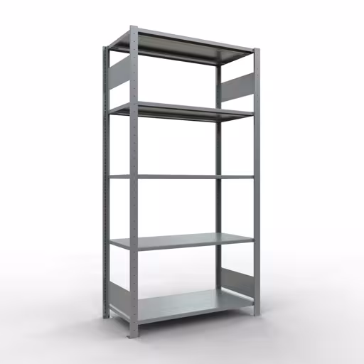 Grundregal, Fachbodenregal Stecksystem MULTIplus150, 2000 x 1000 x 500 mm (HxBxT), 5 Fachböden, Längenriegel, verzinkt von der Marke Schulte Lagertechnik Grundregal, Fachbodenregal Stecksystem MULTIplus150, 2000 x 1000 x 500 mm (HxBxT), 5 Fachböden, Längenriegel, verzinkt aus der Kategorie Grundregal mit der Artikelnummer 12750-LR