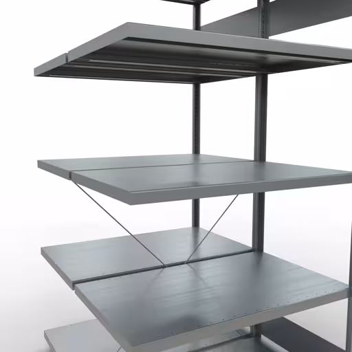 Zusatzbild des Artikels Anbauregal, Doppelregal, Fachbodenregal Stecksystem MULTIplus250, 2000 x 1000 x (2x600) mm (HxBxT), 2x5 Fachböden, Kreuzstrebe, verzinkt Zusatzbild des Artikels Anbauregal, Doppelregal, Fachbodenregal Stecksystem MULTIplus250, 2000 x 1000 x (2x600) mm (HxBxT), 2x5 Fachböden, Kreuzstrebe, verzinkt aus Doppelregale