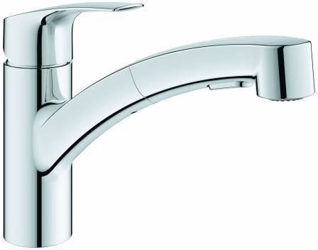 GROHE Einhand-Spültischbatterie Eurosmart 30305 flacher Auslauf mit ausziehbarer Dual-Spülbrause chrom von der Marke Grohe GROHE Einhand-Spültischbatterie Eurosmart 30305 flacher Auslauf mit ausziehbarer Dual-Spülbrause chrom aus der Kategorie Küchenarmaturen mit der Teilenummer 6000695754