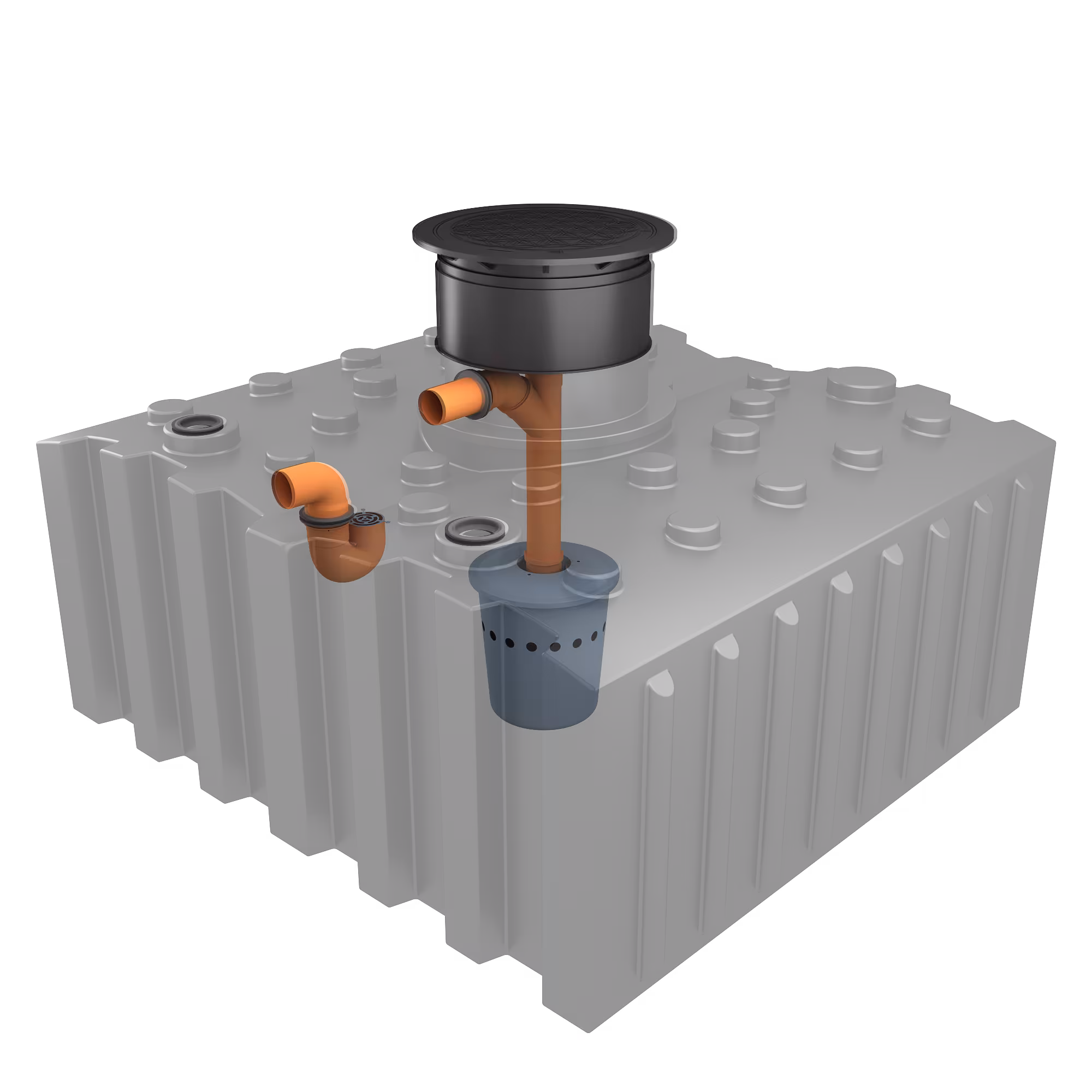 GreenLife Flachtank 5.000 l mit Biovitor, Ausgleichsdom, Abdeckung, 3 Anschlüssen aus der Kategorie Regenwassernutzung mit der Artikelnummer G0005638