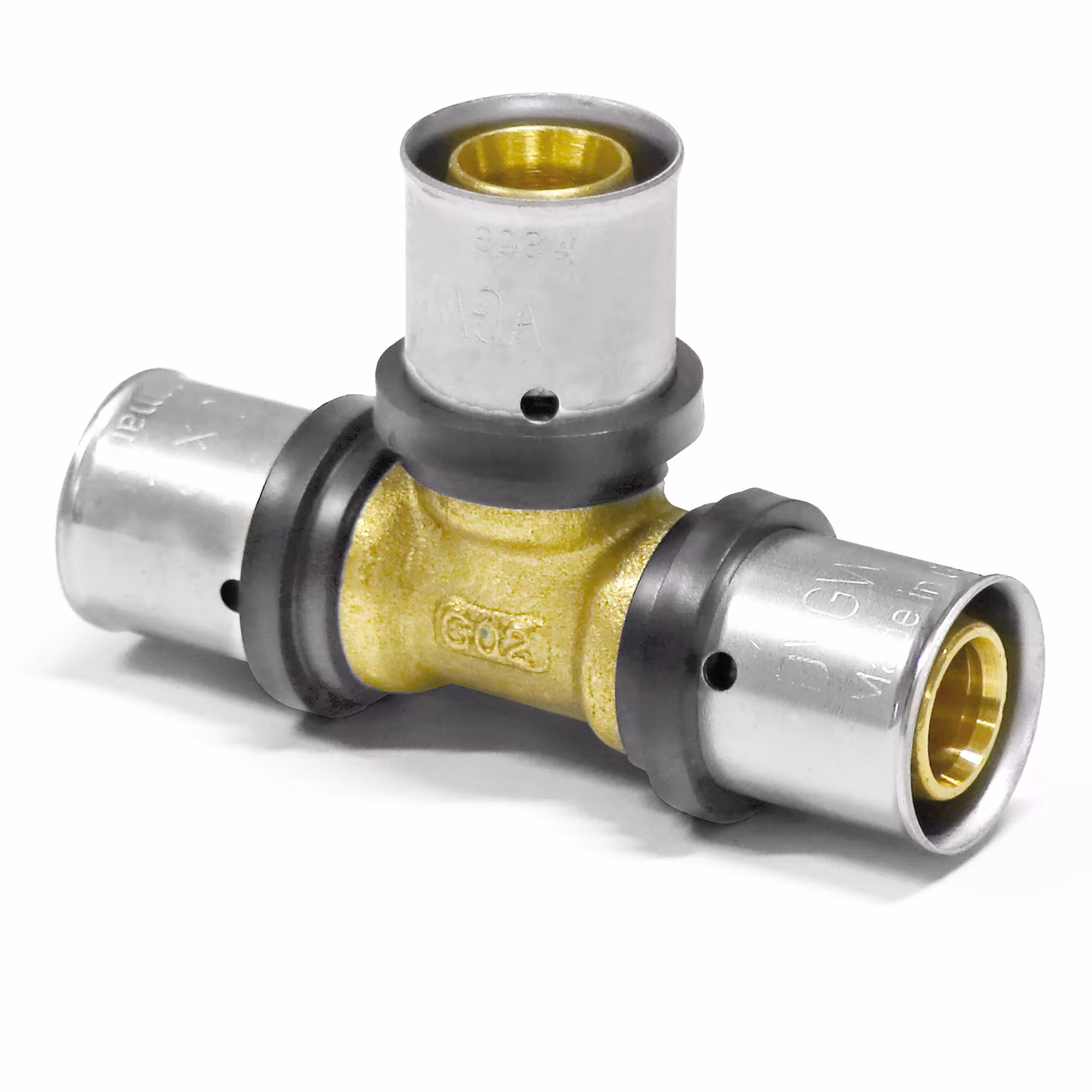 Press-T-Stück allseitig 16 x 2 mm für Alu Verbundrohr von der Marke Pipetec Press-T-Stück Typ Größe: 16 x 2 mm aus der Kategorie Pressfittings mit der Artikelnr. PFT161616