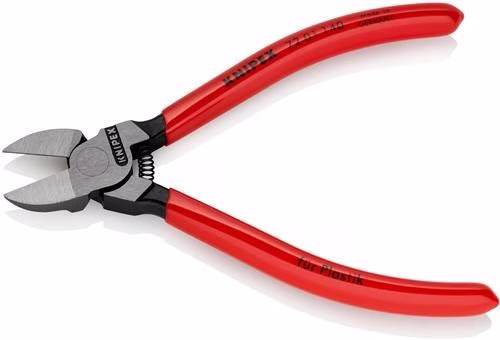 Seitenschneider für Kunststoffe Länge 140mm Kopf poliert gerade Kunststoff-Überzug KNIPEX
