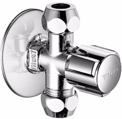 Eckventil COMFORT 1/2Zoll chrom mit 2 Abgängen 3/8Zoll SCHELL von der Marke Schell Eckventil COMFORT 1/2Zoll chrom mit 2 Abgängen 3/8Zoll SCHELL aus der Kategorie Eckventile/Zulaufventile mit der Teilenummer 6000575422