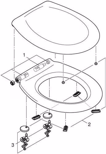 Abattant WC en céramique GROHE Bau avec couvercle, 362 x 459 mm, blanc alpin