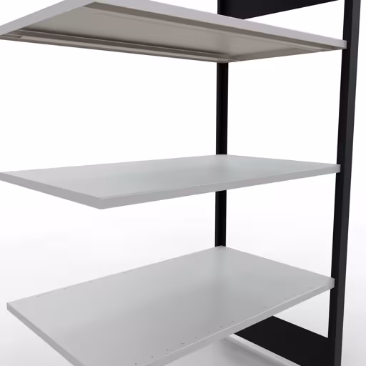 Abbildung Nr 11 des Artikels Anbauregal, Büro-Fachbodenregal Stecksystem MULTIplus150, 1800 x 1000 x 600 mm (HxBxT), 5 Fachböden, Längenriegel, ohne Mittelanschlag, schwarz/lichtgrau aus der Produktgruppe Büroregale von der Marke Schulte Lagertechnik