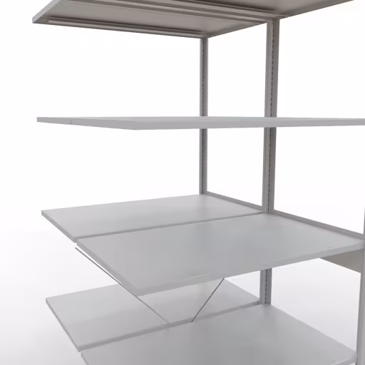 Produktbild Nr.16 des Artikels Anbauregal, Doppelregal, Fachbodenregal Stecksystem MULTIplus150, 2500 x 1000 x (2x600) mm (HxBxT), 2x6 Fachböden, Kreuzstrebe, RAL 7035 lichtgrau aus der Produktreihe Fachbodenregale von der Marke Schulte Lagertechnik
