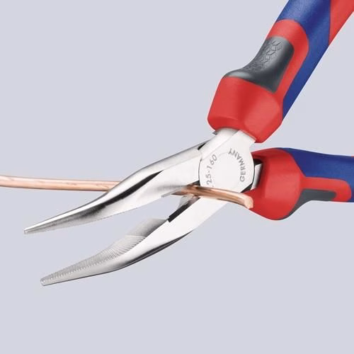 Detailbild 4068639 Flachrundzange Länge 160mm flachrund 40Grad gewinkelt Comfort-Griff KNIPEX
