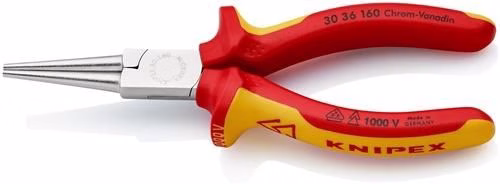 Langbeckzange Gesamtlänge 160mm Form 3 Kopf verchromt lang,rund VDE Mehrkomponenten -Hüllen KNIPEX aus der Kategorie VDE-Zangen mit der Teilenummer 4000810304