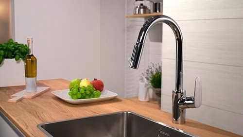 Hansgrohe Einhebel-Küchenmischer 240 FOCUS DN 15, mit Ausziehbrause chrom