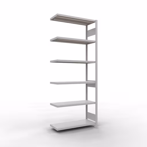 Anbauregal, Fachbodenregal Stecksystem MULTIplus330, 2500 x 1000 x 400 mm (HxBxT), 6 Fachböden, Längenriegel, RAL 7035 lichtgrau von der Marke Schulte Lagertechnik Anbauregal, Fachbodenregal Stecksystem MULTIplus330, 2500 x 1000 x 400 mm (HxBxT), 6 Fachböden, Längenriegel, RAL 7035 lichtgrau aus der Kategorie Anbauregal mit der Artikelnummer 33846-LR