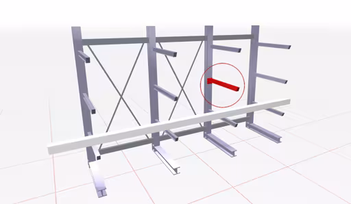 K 6000 Kragarm IPE 160 für IPE 240 - 330 mit Vorr. für Steckstift, 750 mm, Maximallast 3900 kg, RAL 3000 von der Marke Schulte Lagertechnik aus der Produktreihe Kragarmregale