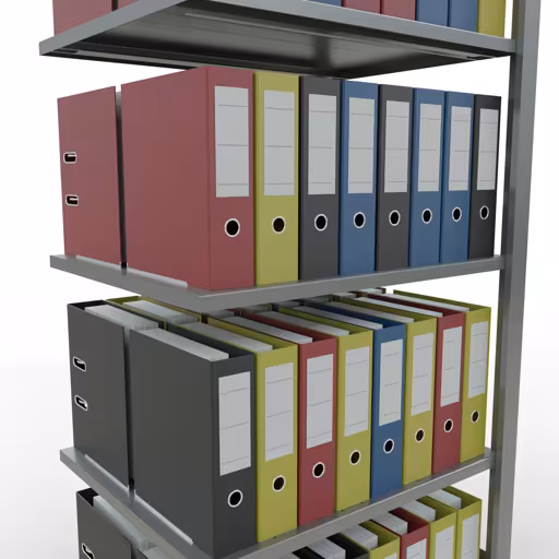 Zusatzbild des Artikels Anbauregal, Büro-Fachbodenregal Stecksystem MULTIplus150, 1800 x 750 x 600 mm (HxBxT), 5 Fachböden, Längenriegel, verzinkt, ohne Mittelanschlag aus Stecksystem