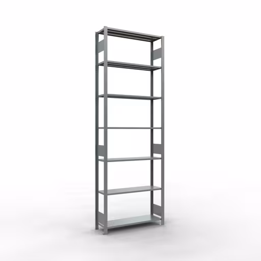 Grundregal, Fachbodenregal Stecksystem MULTIplus150, 3000 x 1000 x 300 mm (HxBxT), 7 Fachböden, Längenriegel, verzinkt aus der Kategorie Grundregal mit der Artikelnummer 12732-LR