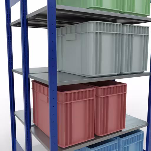 Andere Ansicht des Artikels Grundregal, Doppelregal, Fachbodenregal Stecksystem MULTIplus150, 2000 x 1000 x (2x500) mm (HxBxT), 2x5 Fachböden, Längenriegel, RAL 5010 enzianblau Andere Ansicht des Artikels Grundregal, Doppelregal, Fachbodenregal Stecksystem MULTIplus150, 2000 x 1000 x (2x500) mm (HxBxT), 2x5 Fachböden, Längenriegel, RAL 5010 enzianblau aus der Kategorie Fachbodenregale