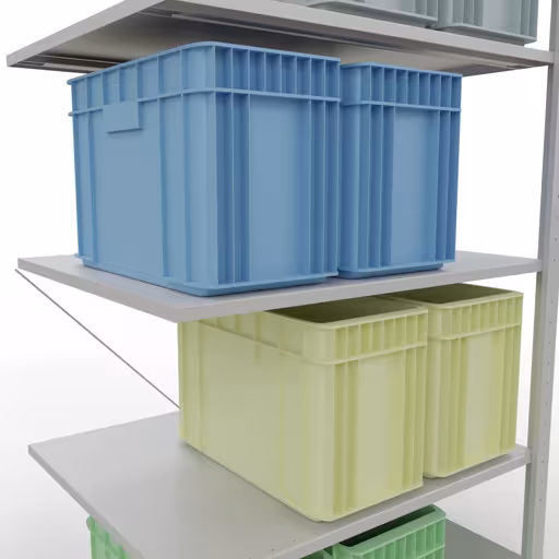 Produktbild Nr 14 des Artikels Anbauregal, Fachbodenregal Stecksystem MULTIplus150, 2000 x 1000 x 800 mm (HxBxT), 5 Fachböden, Kreuzstrebe, RAL 7035 lichtgrau Abbildung Nr 14 des Artikels Anbauregal, Fachbodenregal Stecksystem MULTIplus150, 2000 x 1000 x 800 mm (HxBxT), 5 Fachböden, Kreuzstrebe, RAL 7035 lichtgrau aus der Produktgruppe Stecksystem von der Marke Schulte Lagertechnik