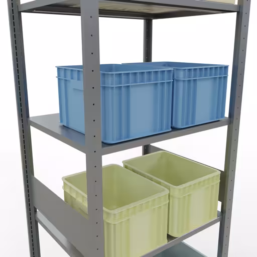 Grundregal, Fachbodenregal Stecksystem MULTIplus150, 3000 x 750 x 600 mm (HxBxT), 7 Fachböden, Längenriegel, verzinkt mit der Artikelnr. 12762-75-LR Grundregal, Fachbodenregal Stecksystem MULTIplus150, 3000 x 750 x 600 mm (HxBxT), 7 Fachböden, Längenriegel, verzinkt von Schulte Lagertechnik aus der Kategorie Stecksystem