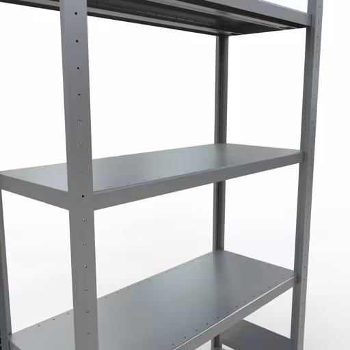 Produktbild Nr.12 des Artikels Grundregal, Fachbodenregal Stecksystem MULTIplus250, 2000 x 1000 x 400 mm (HxBxT), 5 Fachböden, Längenriegel, verzinkt aus der Produktreihe Stecksystem von der Marke Schulte Lagertechnik