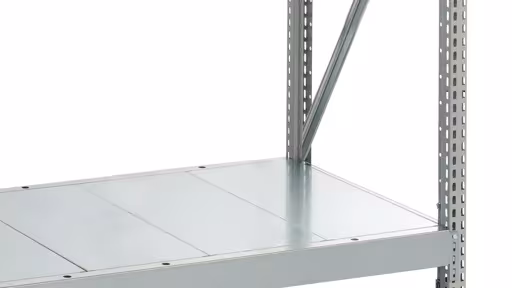 Anbauregal, Weitspannregal WS 3000 mit Stahlpaneelen, 3000 x 2500 x 1000 mm, verzinkt, 5 Ebenen, Fachlast 500 kg, Feldlast 2.500 kg von der Marke Schulte Lagertechnik aus der Produktreihe Weitspannregale