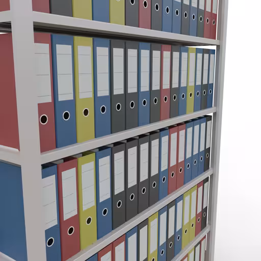 Abbildung Nr 13 des Artikels Grundregal, Büro-Fachbodenregal Stecksystem MULTIplus85, 2300 x 1300 x 300 mm (HxBxT), 7 Fachböden, Kreuzstrebe, mit Anschlagleiste, lichtgrau aus der Produktgruppe Büroregale von der Marke Schulte Lagertechnik