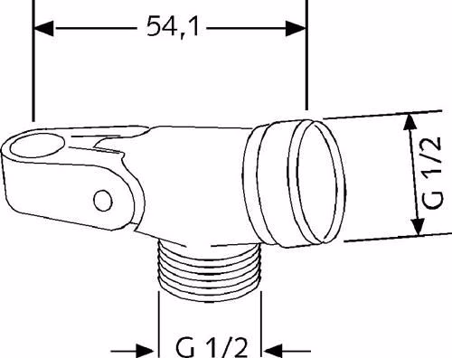 Technische Zeichnung 4032180 KLUDI Brausehalter mit Gelenkstück chrom