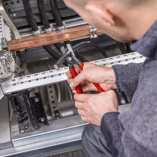 Kabelschere StepCut XL Länge 225 mm Kopf brüniert Kunststoff-Überzug KNIPEX