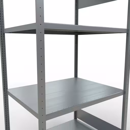 Grundregal, Fachbodenregal Stecksystem MULTIplus330, 2000 x 1000 x 800 mm (HxBxT), 5 Fachböden, Längenriegel, verzinkt von Schulte Lagertechnik mit der Artikelnr. 13980-LR