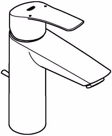 Technische Zeichnung 4025692 GROHE Einhebel-Waschtischbatterie Eurosmart 23322_3 M-Size mit Zugstangen-Ablaufgarnitur chrom