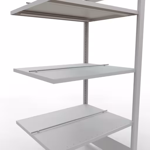 Abbildung Nr 10 des Artikels Anbauregal, Büro-Fachbodenregal Stecksystem MULTIplus150, 1800 x 750 x 600 mm (HxBxT), 5 Fachböden, Längenriegel, mit Mittelanschlag, lichtgrau aus der Produktgruppe Büroregale von der Marke Schulte Lagertechnik