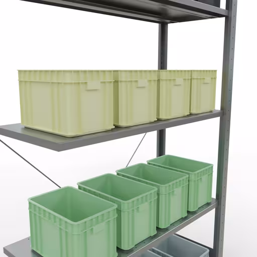 Anbauregal, Fachbodenregal Stecksystem MULTIplus85, 2000 x 1000 x 400 mm (HxBxT), 5 Fachböden, Kreuzstrebe, verzinkt aus der Kategorie Anbauregal mit der GTIN 4004514202406 Anbauregal, Fachbodenregal Stecksystem MULTIplus85, 2000 x 1000 x 400 mm (HxBxT), 5 Fachböden, Kreuzstrebe, verzinkt von der Marke Schulte Lagertechnik aus der Produktreihe Stecksystem