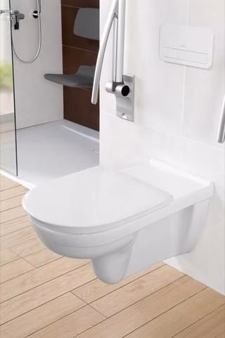 WC-Sitz ViCare Scharniere aus Edelstahl, SoftClosing Fu weiß AntiBac VILLEROY & BOCH