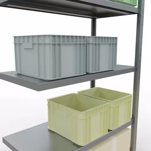 Produktbild Nr 15 des Artikels Anbauregal, Fachbodenregal Stecksystem MULTIplus250, 2000 x 1000 x 500 mm (HxBxT), 5 Fachböden, Längenriegel, verzinkt Abbildung Nr 15 des Artikels Anbauregal, Fachbodenregal Stecksystem MULTIplus250, 2000 x 1000 x 500 mm (HxBxT), 5 Fachböden, Längenriegel, verzinkt aus der Produktgruppe Stecksystem von der Marke Schulte Lagertechnik