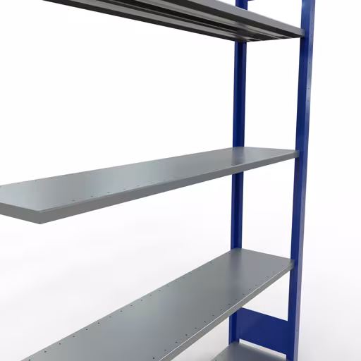 Anbauregal, Fachbodenregal Stecksystem MULTIplus150, 2000 x 1300 x 300 mm (HxBxT), 5 Fachböden, Längenriegel, RAL 5010 enzianblau/verzinkt von Schulte Lagertechnik aus der Kategorie Stecksystem