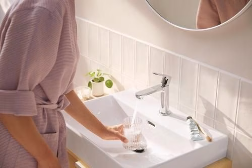 Hansgrohe Einhebel-Waschtischmischer REBRIS S 110 CoolStart ohne Ablaufgarnitur chrom