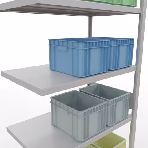 Produktbild Nr 13 des Artikels Anbauregal, Fachbodenregal Stecksystem MULTIplus330, 3000 x 1000 x 600 mm (HxBxT), 7 Fachböden, Längenriegel, RAL 7035 lichtgrau Abbildung Nr 13 des Artikels Anbauregal, Fachbodenregal Stecksystem MULTIplus330, 3000 x 1000 x 600 mm (HxBxT), 7 Fachböden, Längenriegel, RAL 7035 lichtgrau aus der Produktgruppe Stecksystem von der Marke Schulte Lagertechnik