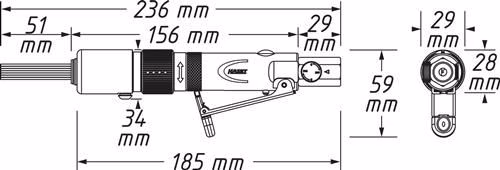 Technische Zeichnung 4008006 Nadelentroster 9035M-6 3.000 min⁻¹ 13 × 1,3 mm HAZET