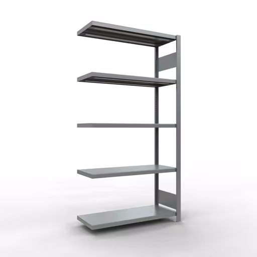 Anbauregal, Fachbodenregal Stecksystem MULTIplus250, 2000 x 1000 x 400 mm (HxBxT), 5 Fachböden, Längenriegel, verzinkt aus der Kategorie Anbauregal mit der Artikelnummer 12945-LR