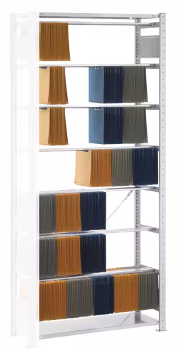 Anbauregal, Steck-Pendelhefterregal EXTRA "Elba/Leitz", 2300 x 750 x 350 mm, RAL 7035 lichtgrau, 7 Pendelstangen von der Marke Schulte Lagertechnik Anbauregal, Steck-Pendelhefterregal EXTRA "Elba/Leitz", 2300 x 750 x 350 mm, RAL 7035 lichtgrau, 7 Pendelstangen aus der Kategorie Pendelhefterregale mit der Artikelnummer 30615-75-N-90