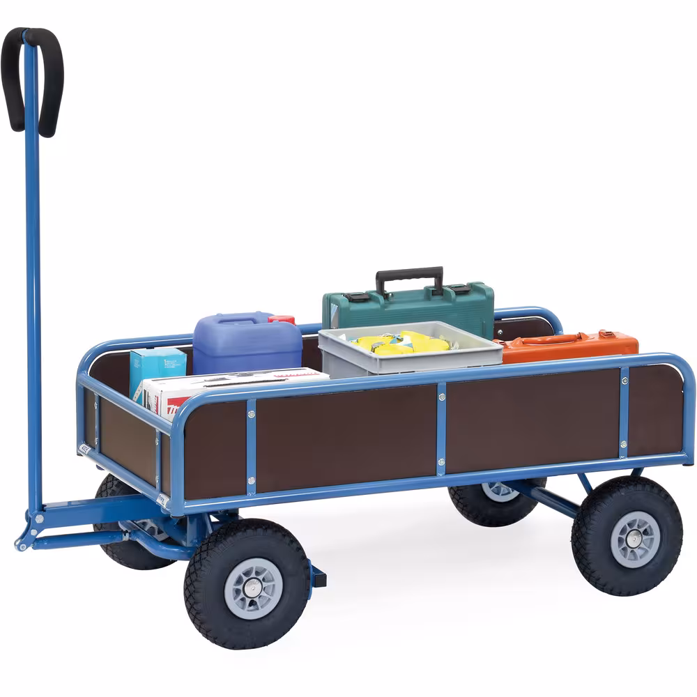 Handwagen Bordwände aus Stahlrohr geschweißt, pulverbeschichtet brillantblau RAL 5007 von der Marke Fetra aus der Kategorie Handwagen/Pritschenwagen