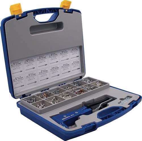 Blindnietsortiment Nietbox 942-teilig NTX u.Blindniete Alu/Stahl, Kupfer/Stahl i.Kunststoffkoffer GESIPA von der Marke GESIPA® Blindnietsortiment Nietbox 942-teilig NTX u.Blindniete Alu/Stahl, Kupfer/Stahl i.Kunststoffkoffer GESIPA aus der Kategorie Nietzangen und Nietwerkzeuge mit der Teilenummer 4000813054