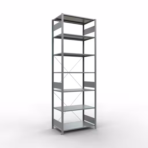 Grundregal, Fachbodenregal Stecksystem MULTIplus85, 3000 x 1000 x 600 mm (HxBxT), 7 Fachböden, Kreuzstrebe, verzinkt aus der Kategorie Grundregal mit der Artikelnummer 13162