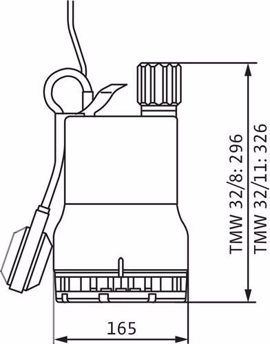 Schmutzwasser-Tauchmotorpumpe Drain TM/TMW/TMR 32 TMW 32/8,3 m Kabel, 0,37 kW TMW 32/8,3 m Kabel, 0,37 kW WILO